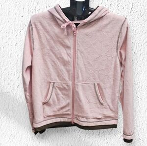 Adonna Junior's/ Woman's Soft Pink Hooded Zip-up Jacket